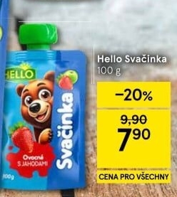 Ovocná kapsička Svačinka Hello