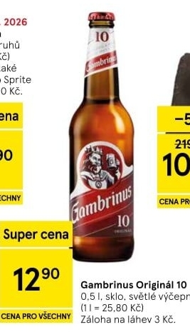 Pivo světlé výčepní Originál 10° Gambrinus