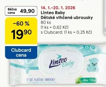 Vlhčené ubrousky dětské Linteo Baby