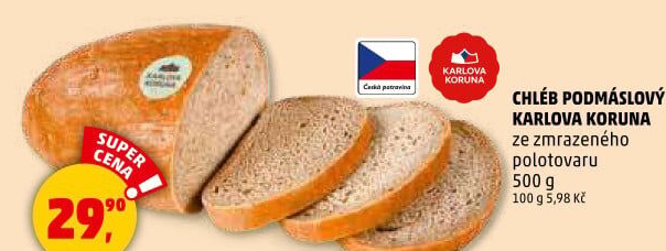 Chléb podmáslový Karlova Koruna