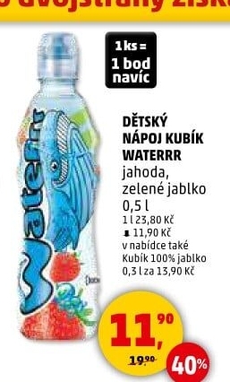 Ochucená voda Waterrr Kubík
