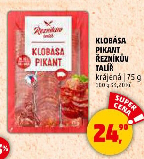 Pikantní klobása Řezníkův talíř