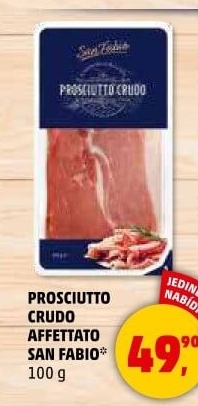 Šunka Prosciutto Crudo Affettato San Fabio