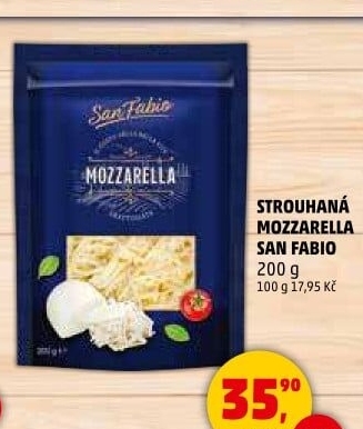 Sýr Mozzarella strouhaná San Fabio