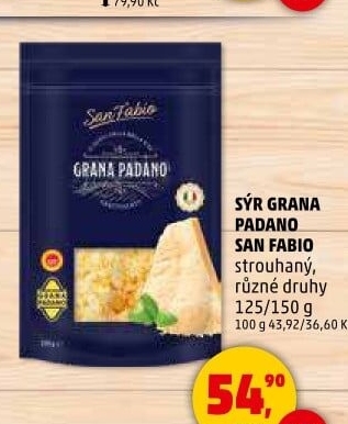 Sýr strouhaný Grana Padano San Fabio
