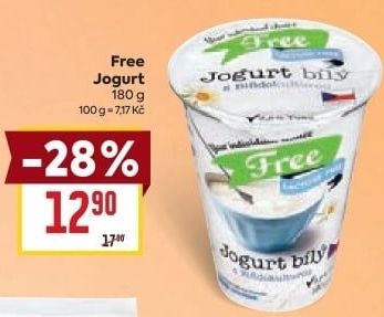 Bílý jogurt bez laktózy Laktose Free