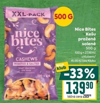 Kešu pražené Nice Bites