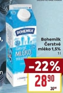 Mléko čerstvé Bohemilk - 1,5% polotučné