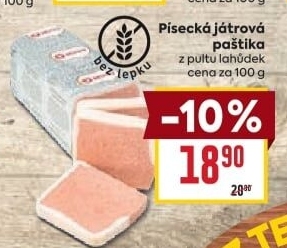 Paštika játrová písecká Maso uzeniny Písek