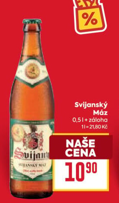 Pivo světlý ležák 11° Svijanský Máz Svijany