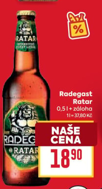 Pivo světlý ležák Ratar Radegast