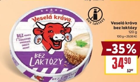 Sýr tavený bez laktózy Veselá kráva