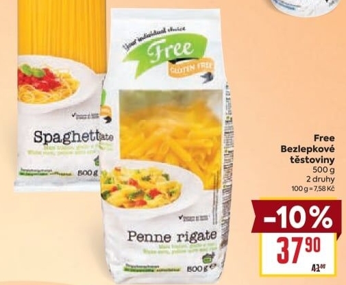 Těstoviny bez lepku Gluten Free