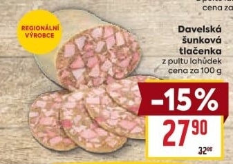Tlačenka šunková davelská