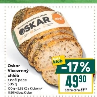 Chléb kváskový vícezrnný Oskar Minit