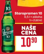 Pivo světlé výčepní 10° Staropramen