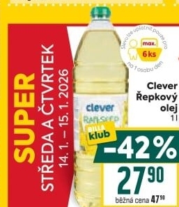 Řepkový olej Clever