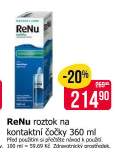 Roztok na kontaktní čočky ReNu