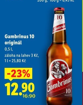 Pivo světlé výčepní Originál 10° Gambrinus