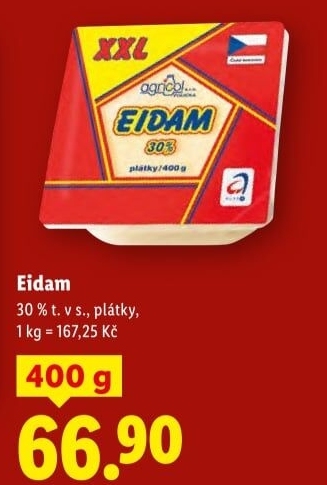 Sýr Eidam 30% Agricol