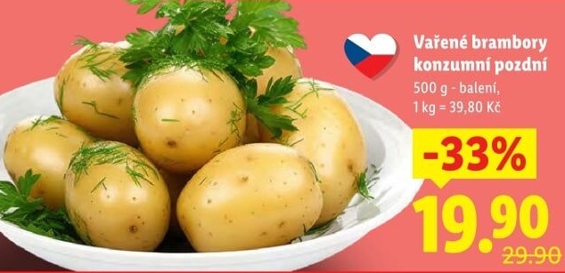 Vařené brambory konzumní pozdní