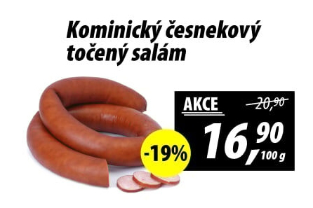 Salám kominický česnekový točený