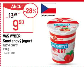 Ochucený jogurt smetanový Váš Výběr