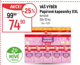 Papírové kapesníčky 4vrstvé Váš Výběr