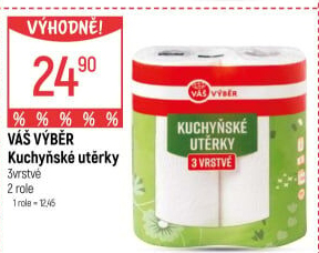 Utěrky kuchyňské 3vrstvé Váš Výběr