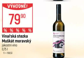 Víno Muškát Moravský Vinařská stezka
