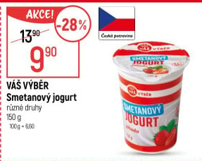 Ochucený jogurt smetanový Váš Výběr