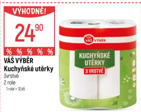 Utěrky kuchyňské 3vrstvé Váš Výběr