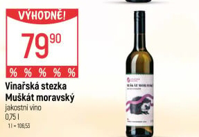 Víno Muškát Moravský Vinařská stezka
