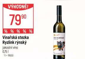Víno Ryzlink rýnský Vinařská stezka