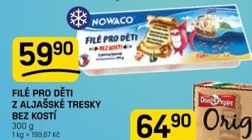 Aljašská treska filé pro děti mražené Mylord