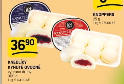 Kynuté knedlíky ovocné Lef