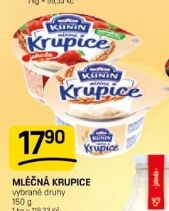 Mléčná krupice Mlékárna Kunín