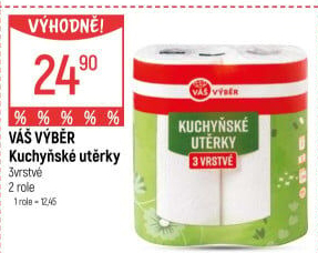 Utěrky kuchyňské 3vrstvé Váš Výběr