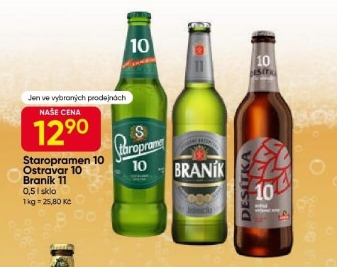 Pivo světlé výčepní Desítka 10° Ostravar