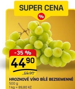 Hrozny bílé bezsemenné