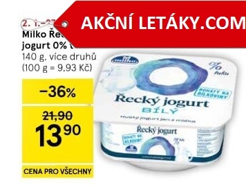 Bílý jogurt řecký 0% Milko