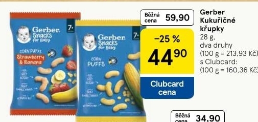 Křupky dětské kukuřičné Gerber Organic for Baby