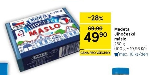 Máslo Jihočeské Madeta