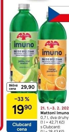 Ochucená voda Mattoni Imuno