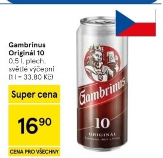 Pivo světlé výčepní Originál 10° Gambrinus