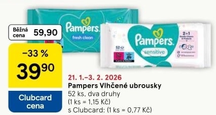 Vlhčené ubrousky dětské Pampers