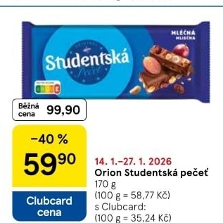 Čokoláda Studentská pečeť Orion