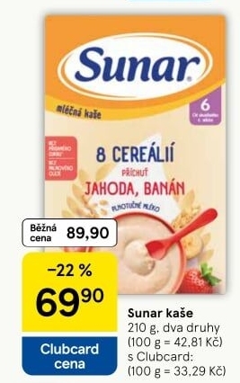 Dětské kaše Sunar