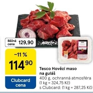 Hovězí maso na guláš Tesco