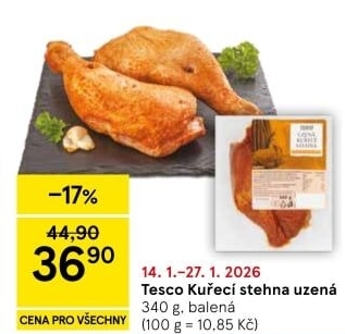 Kuřecí stehna uzená Tesco